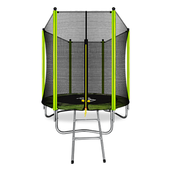 Батут ARLAND 6FT с внешней страховочной сеткой и лестницей (Light green)